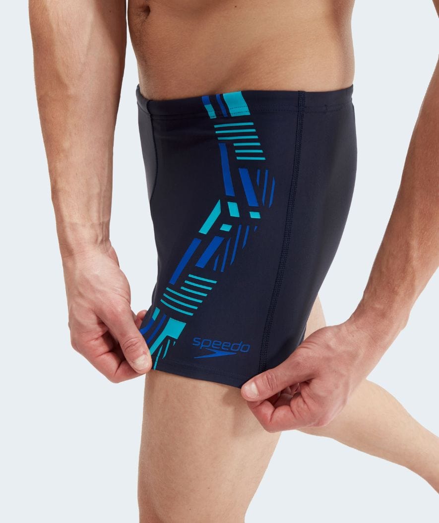 Speedo aquashorts swim trunks for men - Tech Print - Dark blue