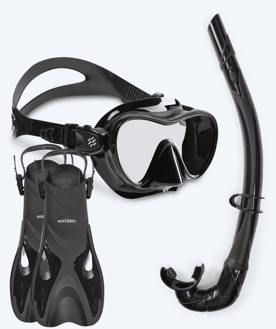 Watery snorkel set for kids - Fisher/Cliff - Black