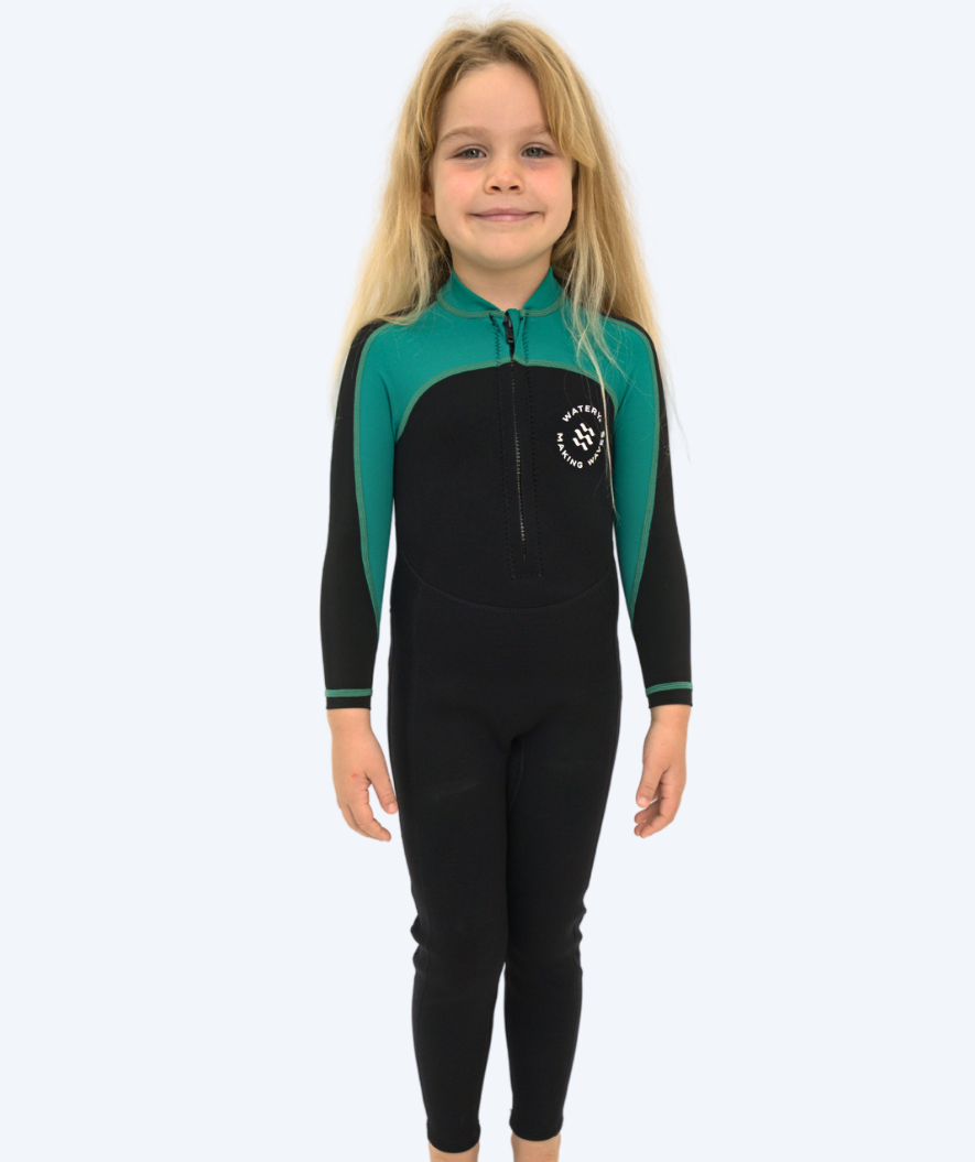 Watery wetsuit for kids - Calypso Full-Body - Green/black
