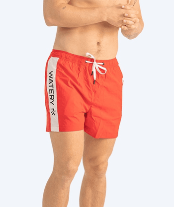 Watery swim shorts for men - Signature Eco - Red