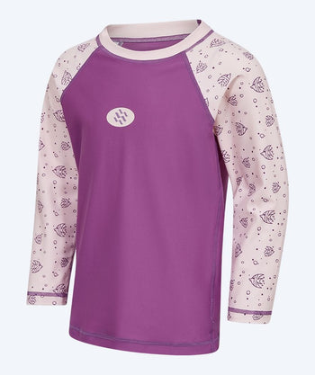 Watery UV shirt for kids - Brandman Long Sleeved Rashguard - Pink/purple