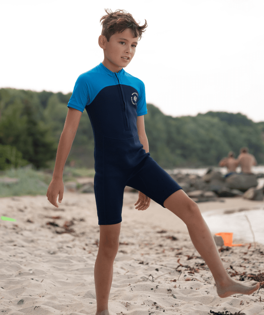 Watery UV wetsuit for kids - Calypso Shorty - Dark Blue