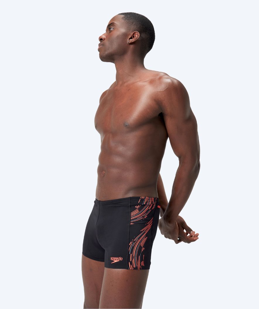 Speedo trunks for men - Tech Panel - Black/red