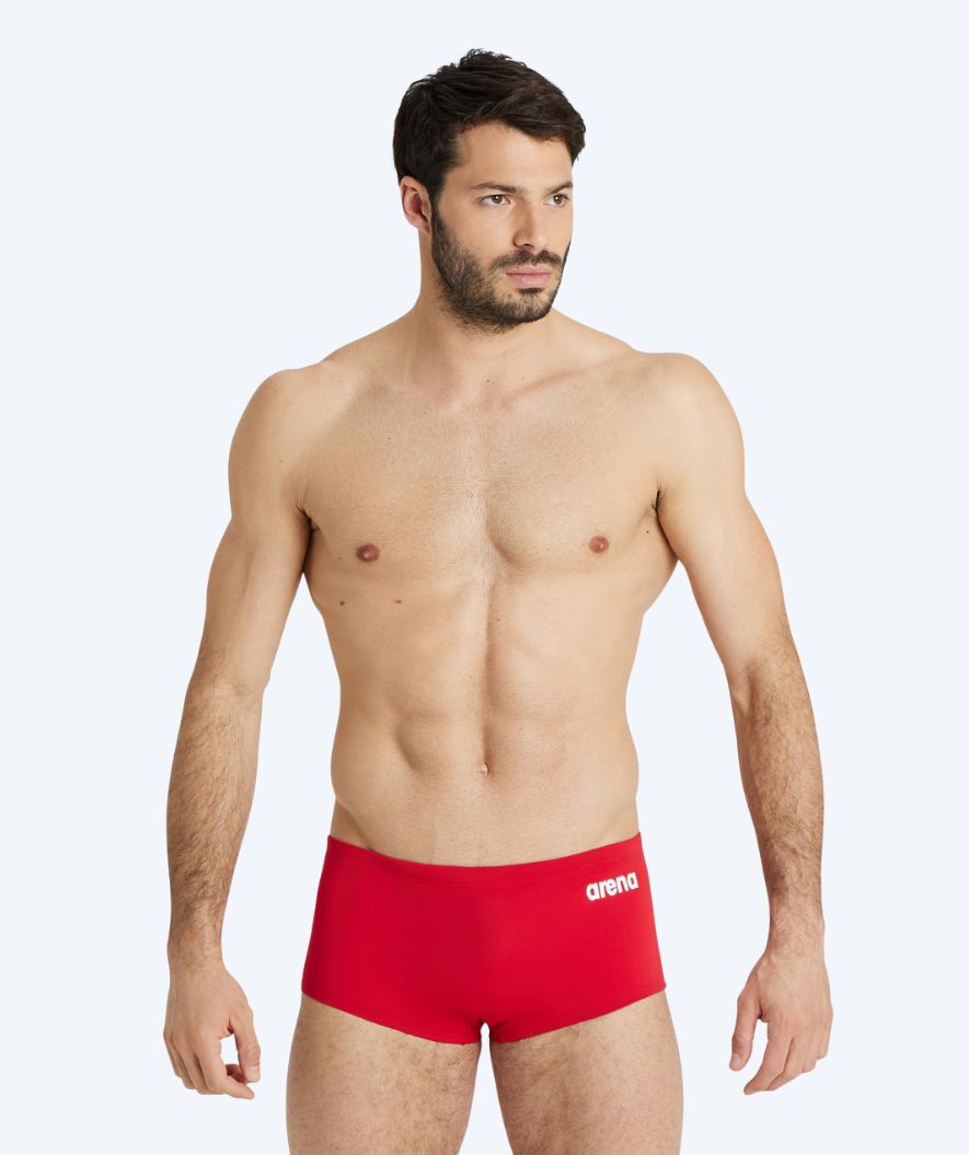 Arena Trunks for Men - Solid Squared - Red