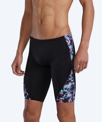 TYR long swim trunks for men - Durafast Energia Blade Splice - Black/multi