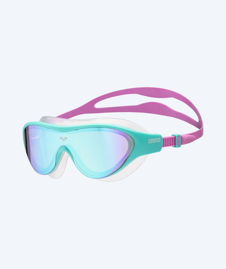 Arena swim goggles for kids (6-12) - The One - Turquoise/purple (Mirror lens)