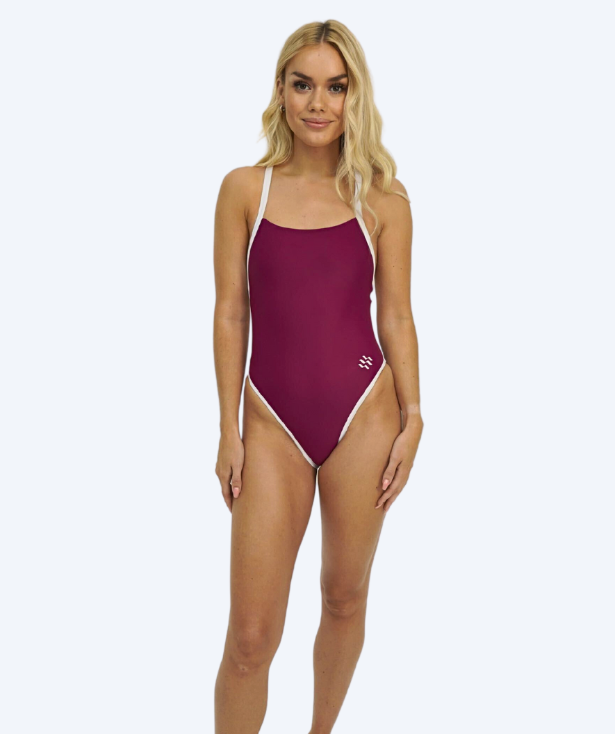 Watery swimsuit for women - Eco Sunkissed Solid - Ruby Red