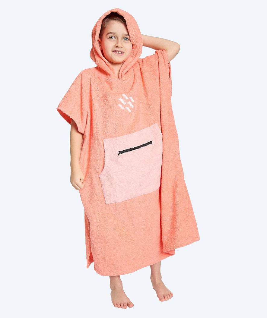 Watery bathing poncho for junior (6-15) - Cotton - Atlantic Pink