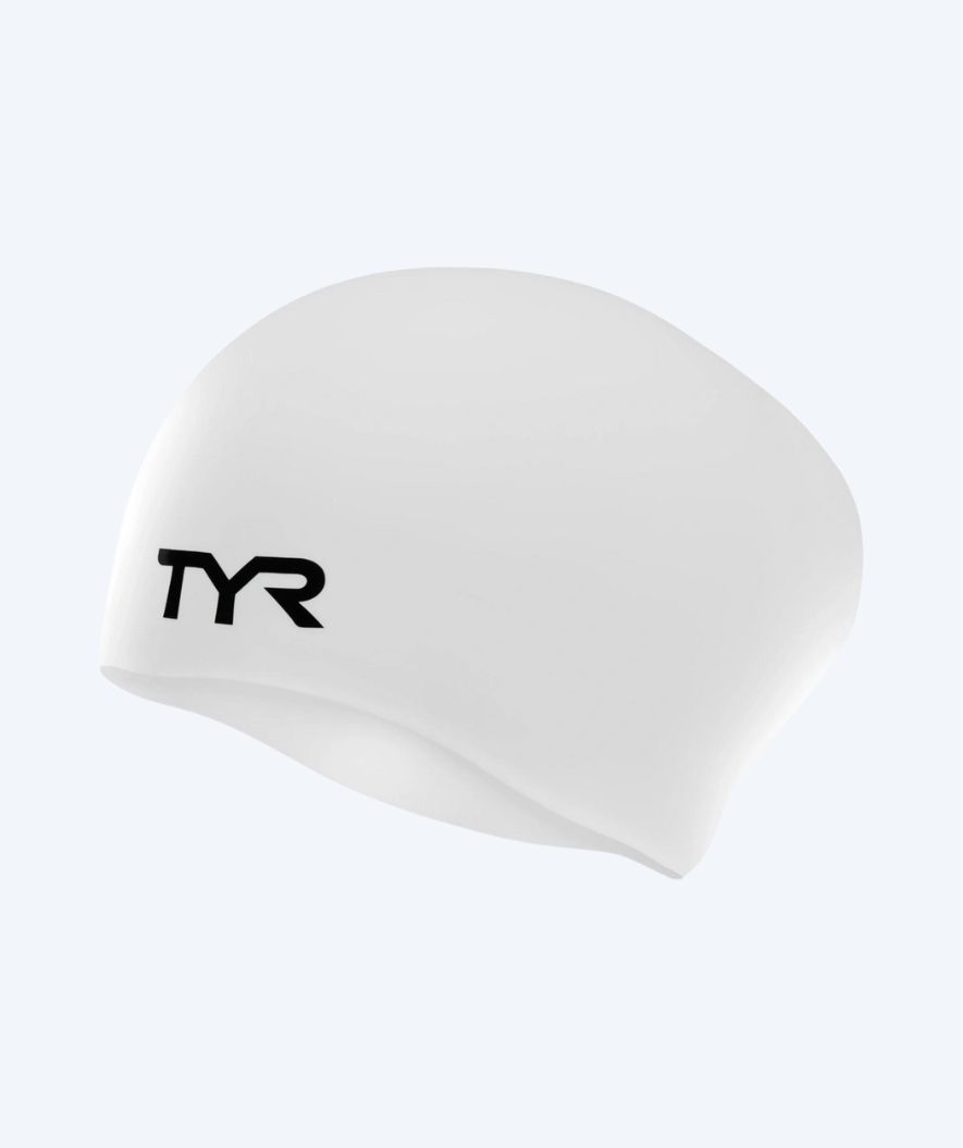 TYR swimming cap for long hair - Silicone - White