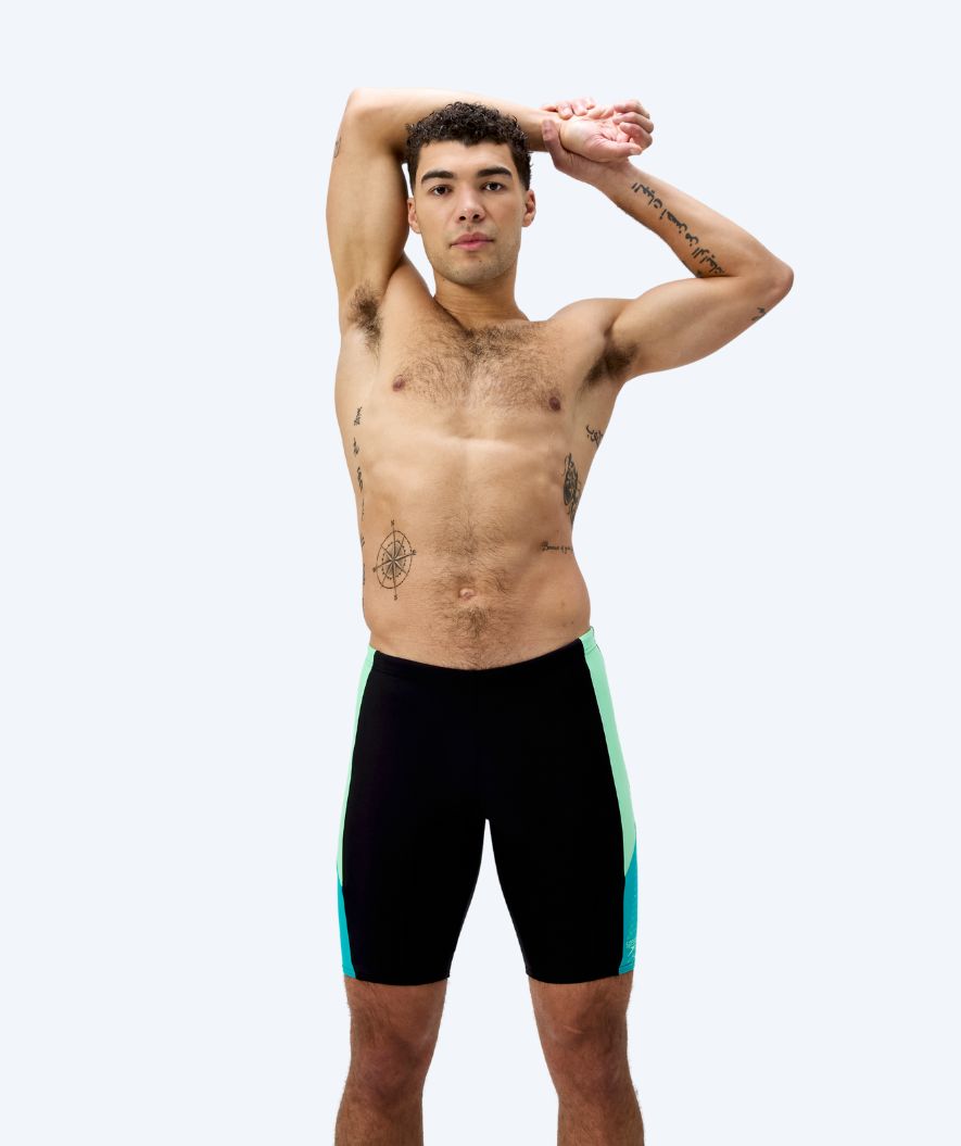 Speedo long swim trunks for men - Dive - Black/green