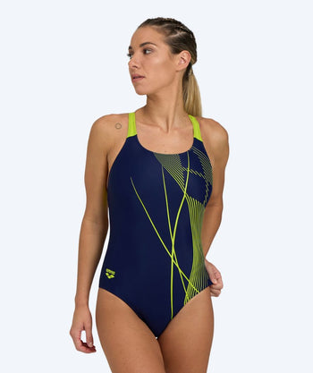 Arena swimsuit for women - Branch - Dark blue/yellow