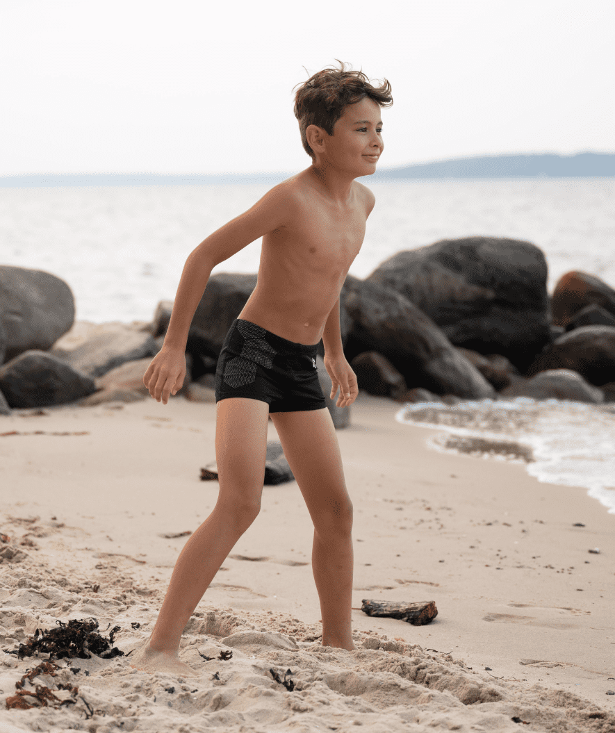 Watery swim trunks for boys - Flaming Vegas Eco - Orange Corner