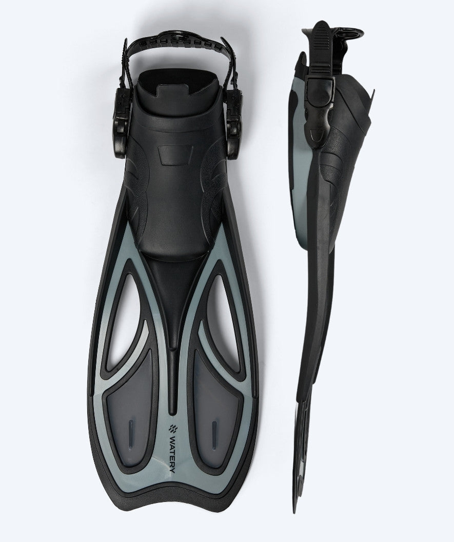 Watery diving fins for adults - Rumi - Black/grey
