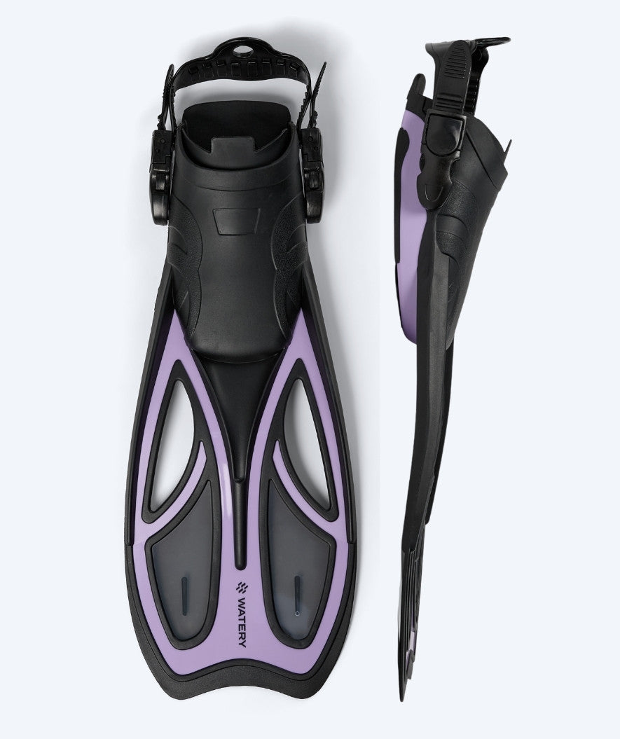 Watery diving fins for adults - Rumi - Black/pink
