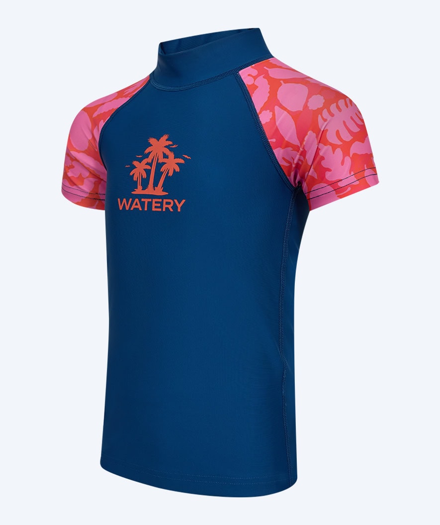 Watery UV-shirt for kids - Osiris Short Sleeve Rashguard - Pink/dark blue