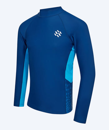 Watery UV-shirt for men - Scylla Long Sleeve Rashguard - Dark blue/light blue