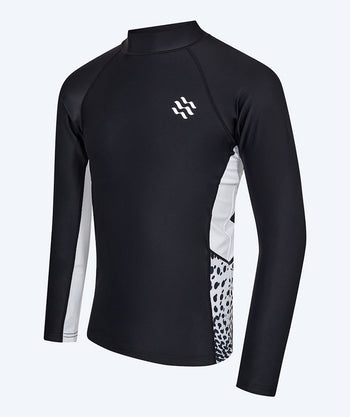 Watery UV-shirt for men - Scylla Long Sleeve Rashguard - Black/white