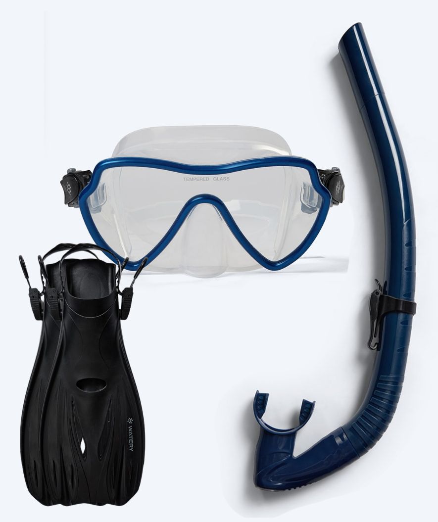 Watery snorkel set for adults (from 15 years) - Fraser/Coast/Delmere - Dark blue/black