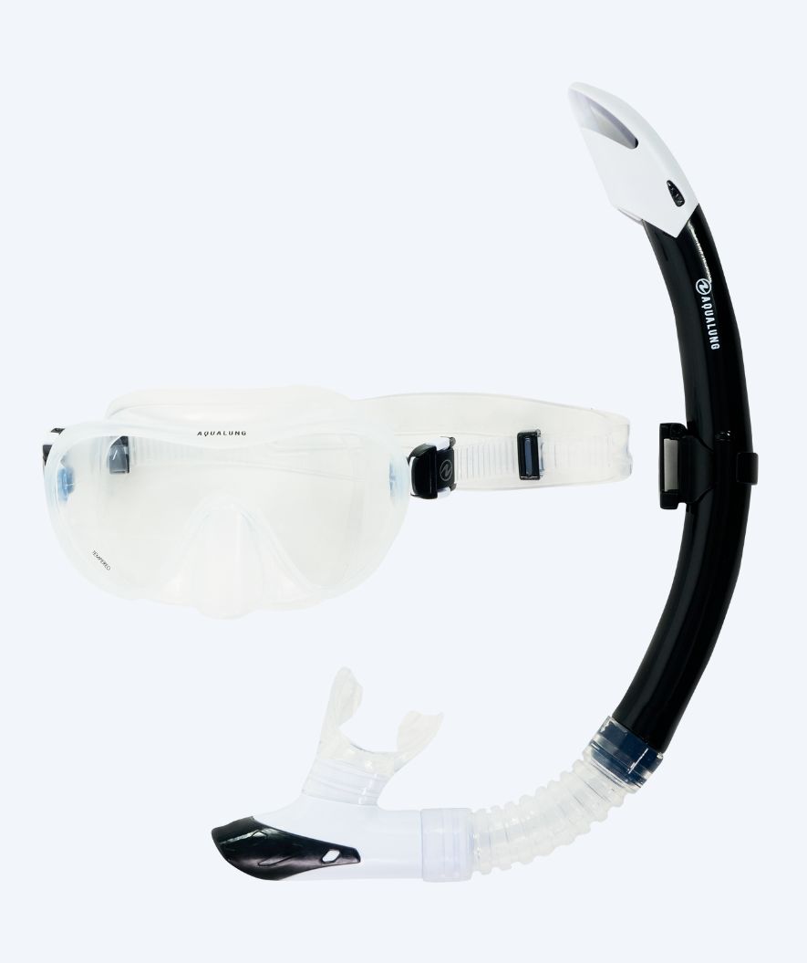Aqualung snorkel set for adults - Nabul - Clear/white