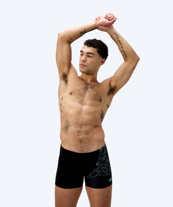 Speedo aquashorts for men - Hyperboom V-Cut - Black/green
