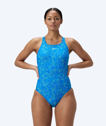 Speedo swimsuit for women - Hyperboom Allover Medalist - Blue/Green