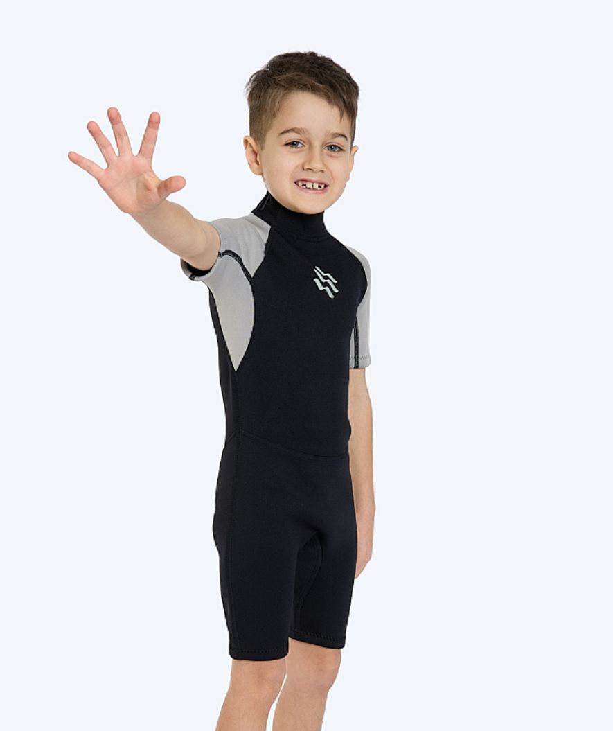 Watery wetsuit for kids - Short Sleeve Duncan (3mm) - Black