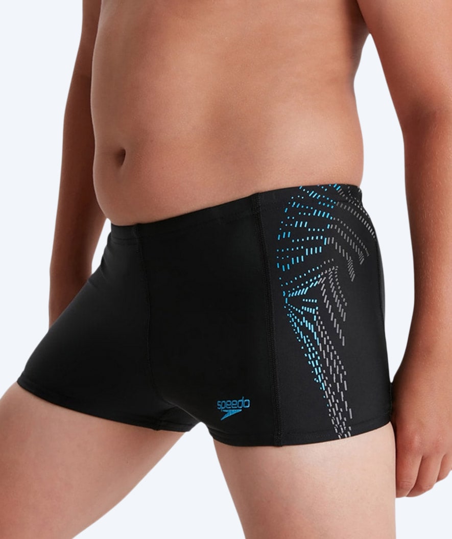 Speedo trunks for boys - Allover Panel - Black/light blue