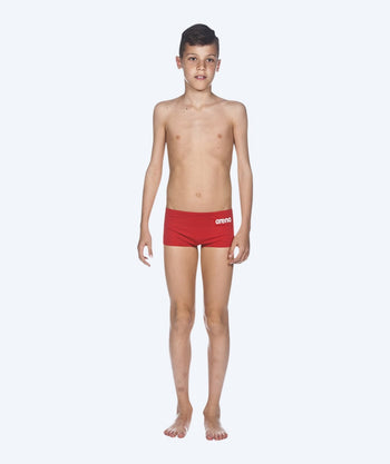 Arena square swim trunks for boys - Solid - Red