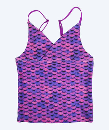 Fin Fun tankini top for girls - Asian Magenta (Purple)