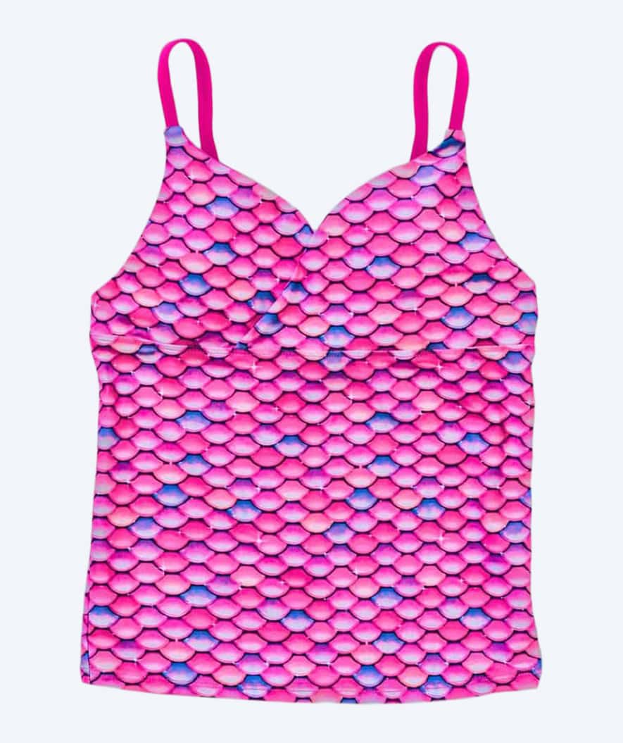 Fin Fun tankini top for girls - Malibu Pink