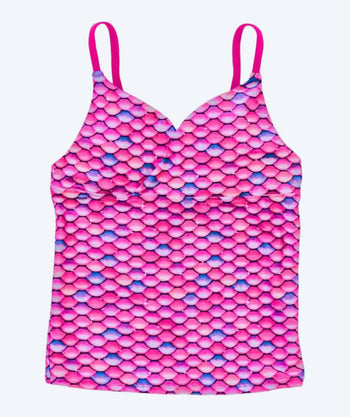 Fin Fun tankini top for girls - Malibu Pink