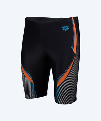 Arena long swim trunks for men - Break - Black/orange