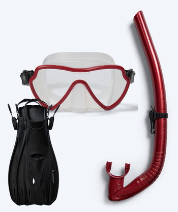 Watery snorkel set for adults (from 15 years) - Fraser/Coast/Delmere - Red/black