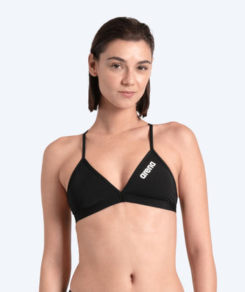 Arena bikini top for women - Solid Tie Back - Black