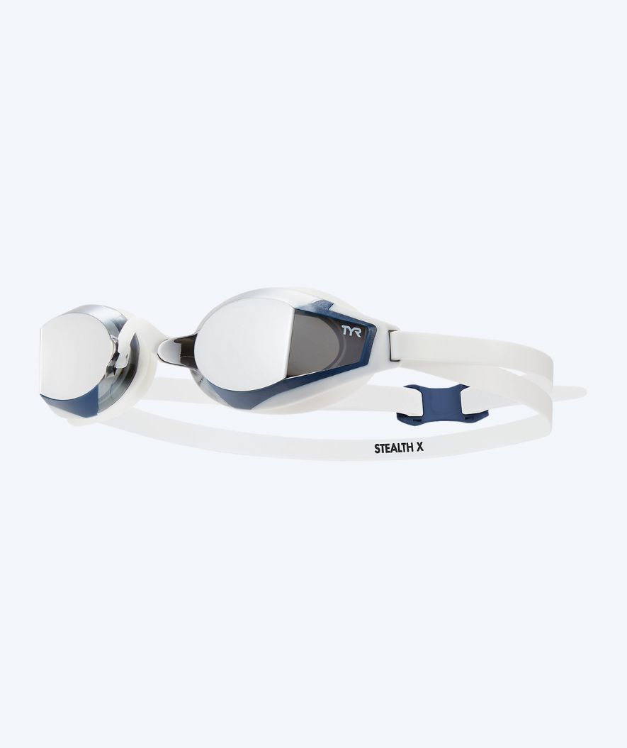 TYR swimming goggles - Stealth X Mirrored - White/silver