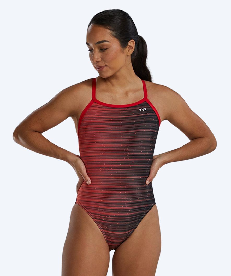 TYR swimsuit for women - Durafast Elite Speedwarp Diamondfit - Red/black