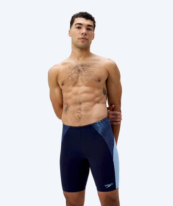Speedo long swim trunks for men - Endurance Max Splice - Dark blue/light blue