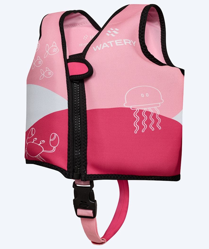 Watery swim vest for kids (1-6) - Seadon - Light pink (With harness)