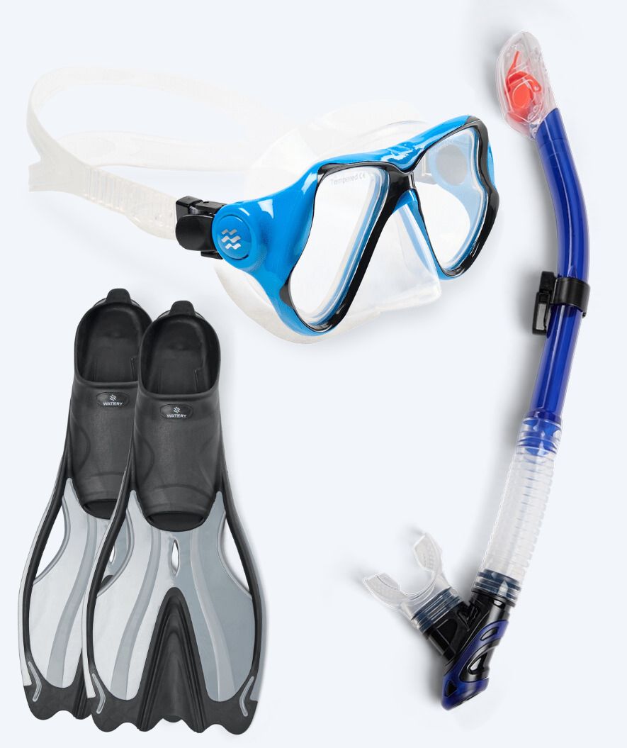 Watery snorkel set for adults - Delphina/Hudson - Blue