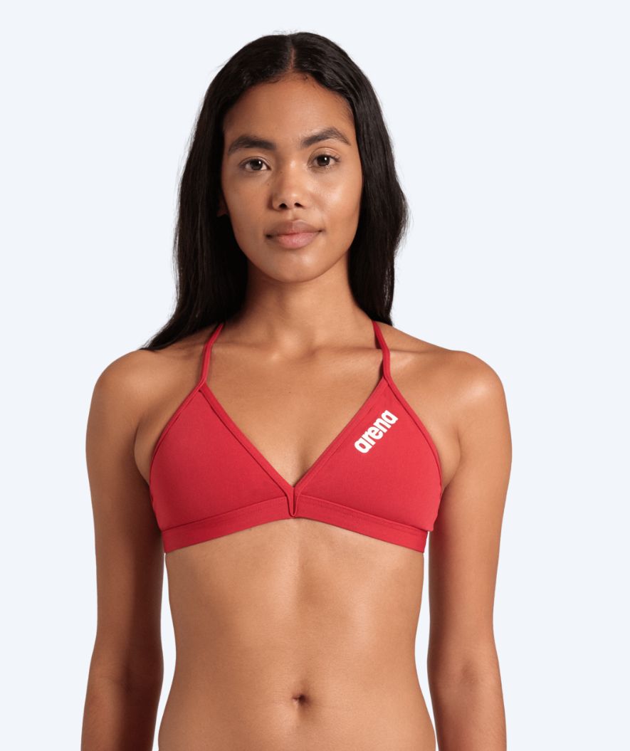 Arena bikini top for women - Solid Tie Back - Red