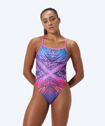 Speedo swimsuit for women - Placement Digital V-Back - Purple/red