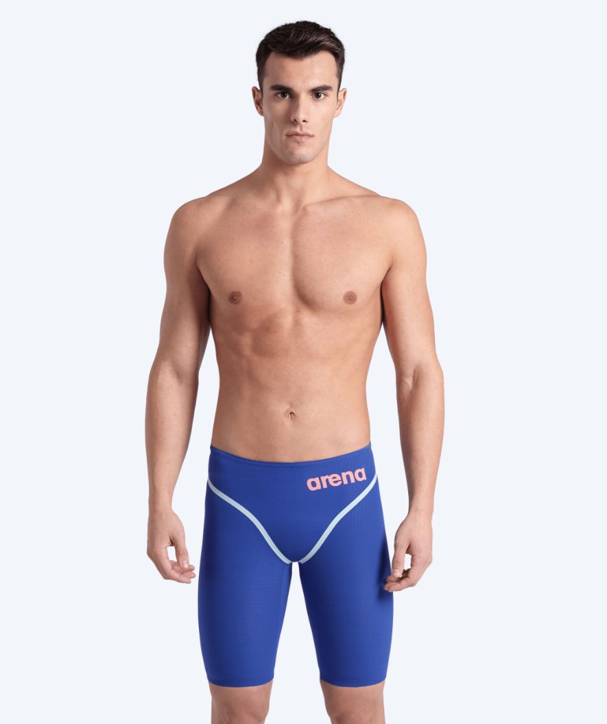 Arena competition swim trunks for men - Carbon Core FX - Dark Blue/light blue