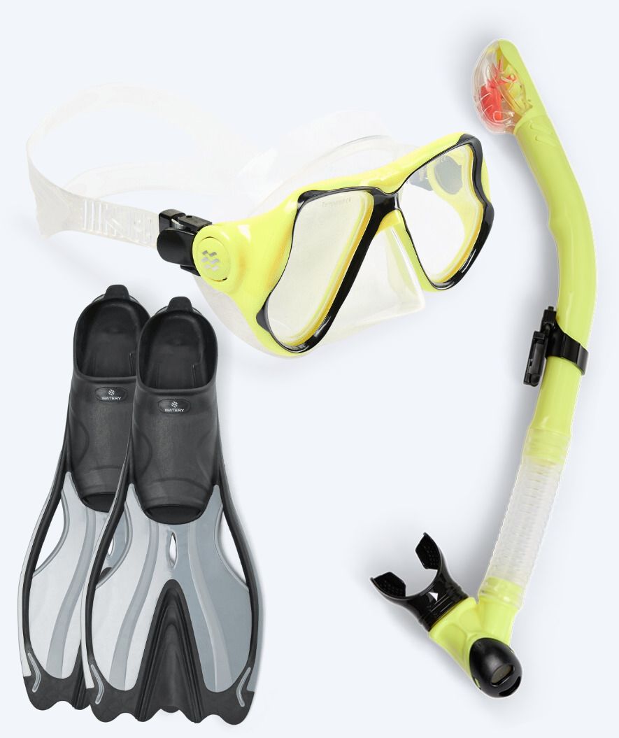 Watery snorkel set for adults - Delphina/Hudson - Yellow