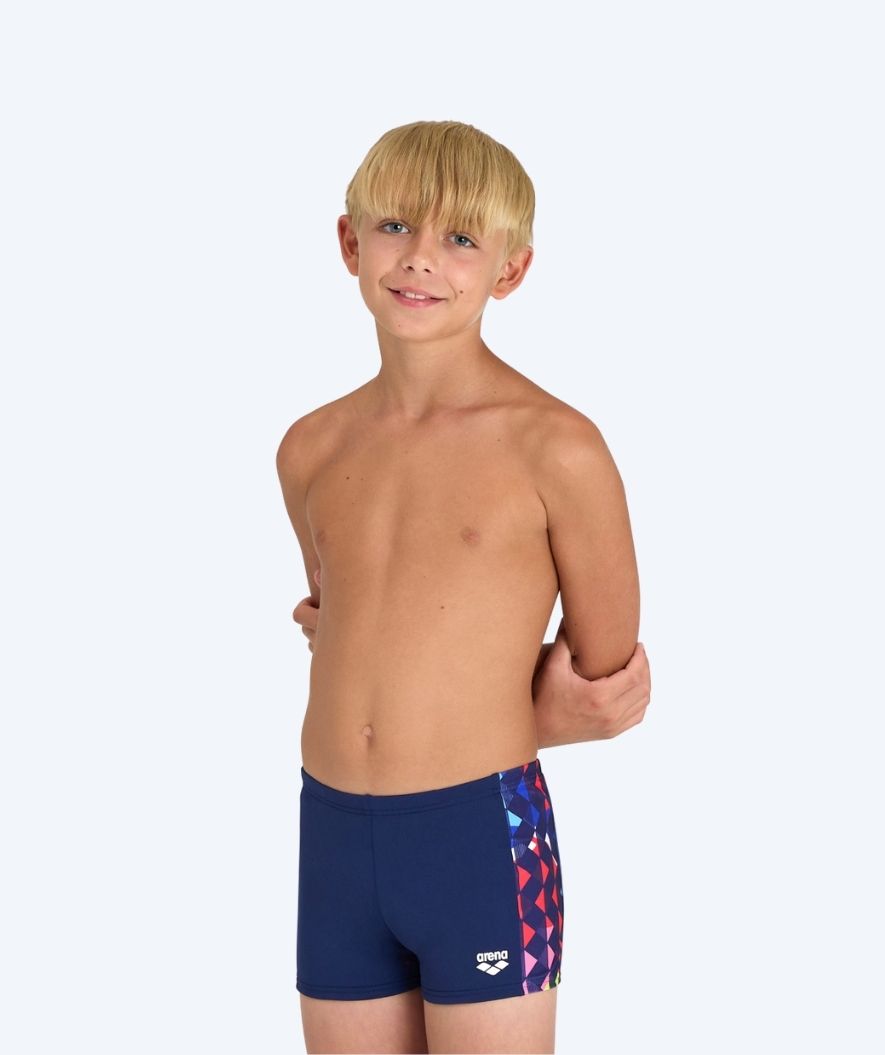 Arena square swim trunks for boys - Carnival - Dark blue/multi