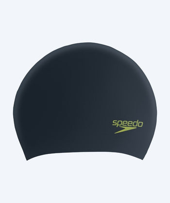 Speedo swim cap for junior (6-16) - Plain - Black/green