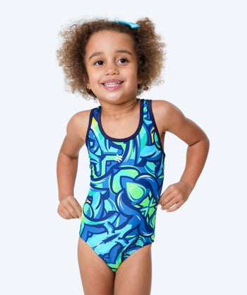 Watery swimsuit for girls - Rodney - Blue/green