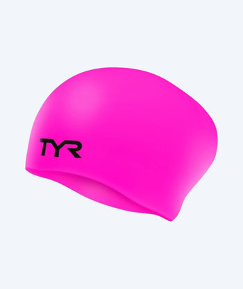 TYR swim cap for long hair - Silicone - Pink