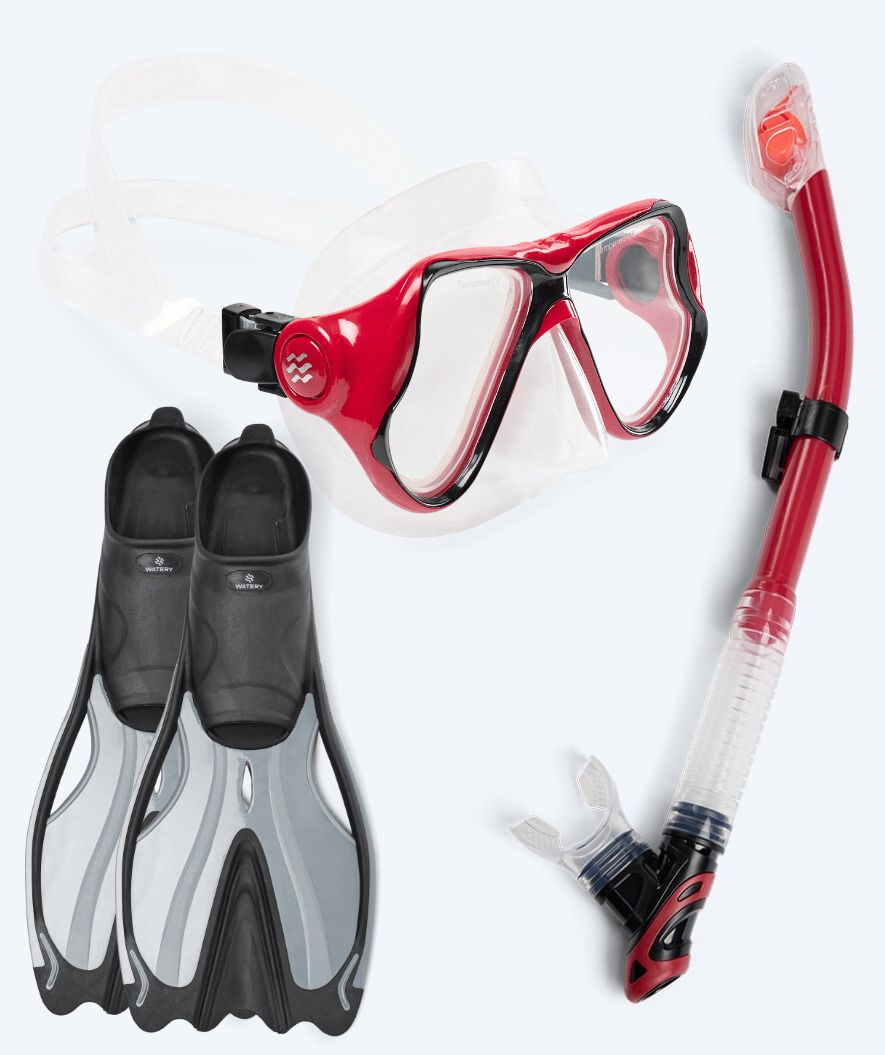 Watery snorkel set for adults - Delphina/Hudson - Red