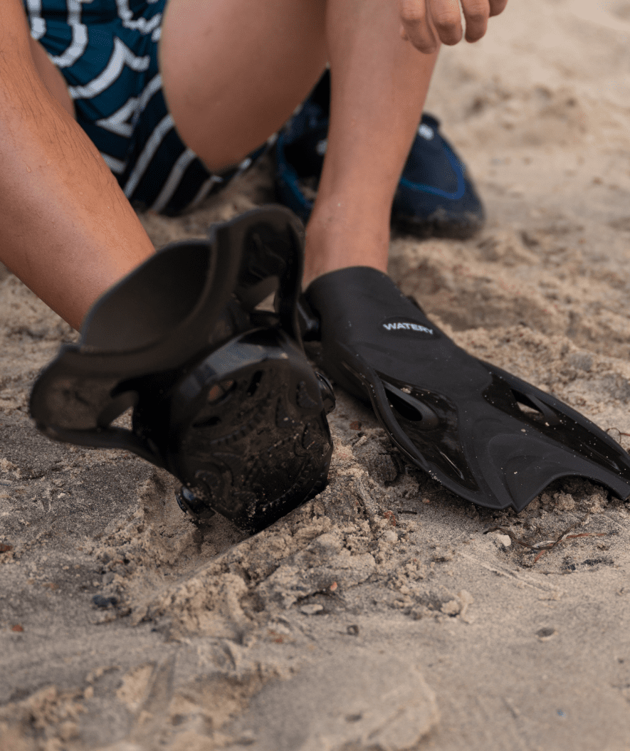 Watery short swim fins - Fisher - Black