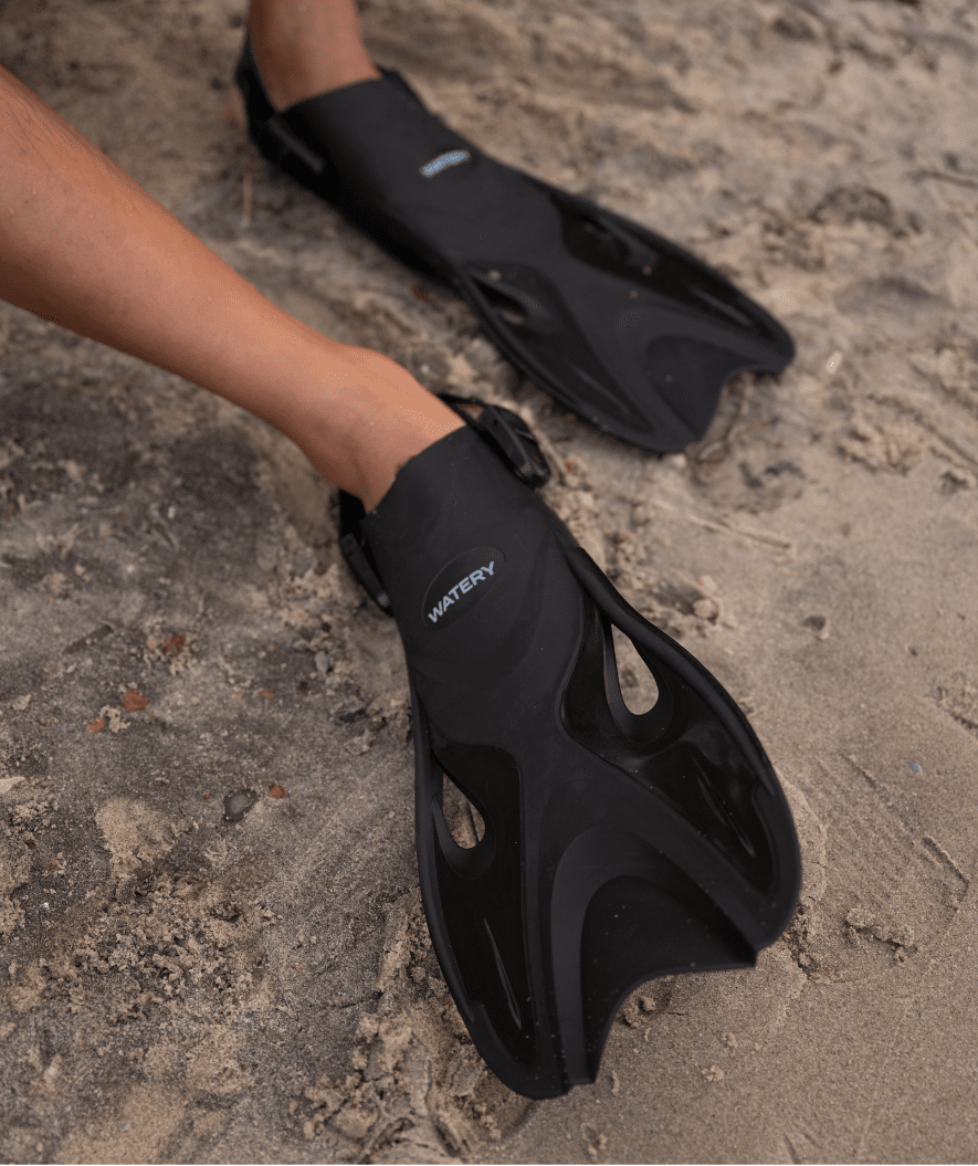 Watery short swim fins - Fisher - Black